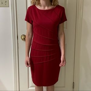 🌷3 for$25🌷Jessica, US M, Red Short Sleeved Starburst Effect Dress